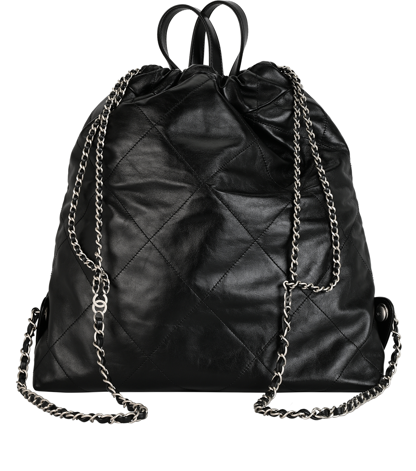 Medium 22 Backpack, &pound;2,500, Handbags, Black, Leather, Back view